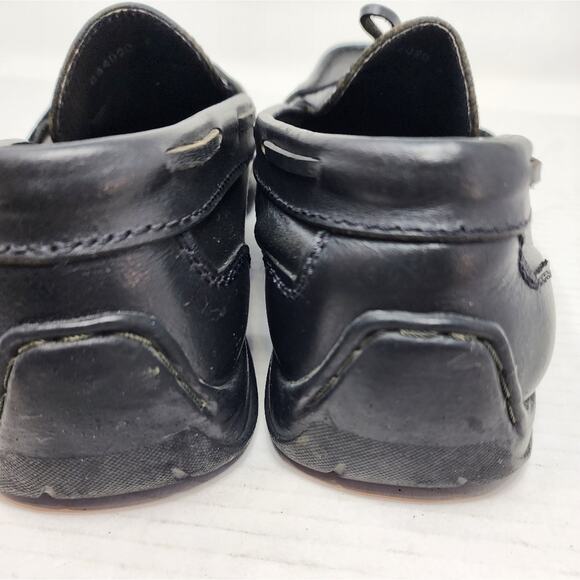 Manels Men's Black Leather Loafers Vintage Leather Slipons Casual Gifts Size 7 - Picture 4 of 13